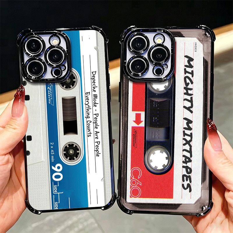 Vintage 90S Cassette Tape Pattern Plating Phone Case For Xiaomi Poco X5 X6 X7 X8 Pro Max F8 Ultra F7 M8 M7 M5S Redmi 15C 15 14C