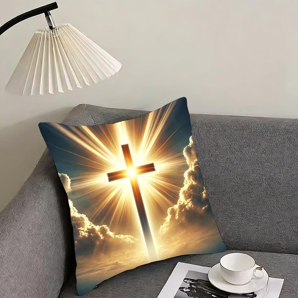 

Cross Hot Cushion Cover Pillowcase Ultra Soft Skin Friendly Fabric Cloud Like Comfort Concealed Zipper 30x30cm