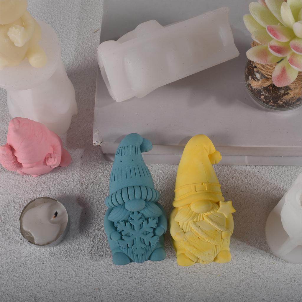 Flexible Silicone Mold Handmade Scented Candle Mould Santa Claus Shaped Aromatherapys Jewelry Mold Home Decorations
