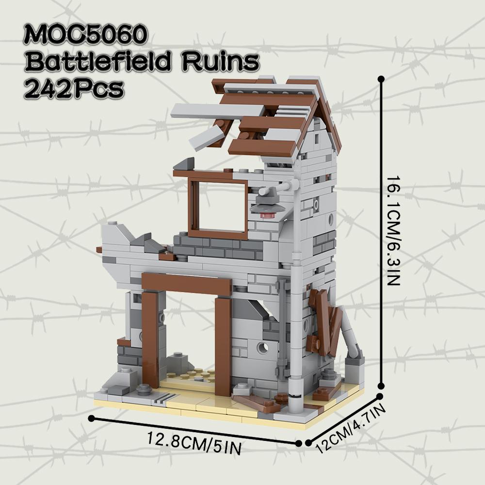 MOC WW2 Battlefield Brick Military Installation Gun Weapon Compatible Figure Building Block Toys For Children Adult Friends Gift