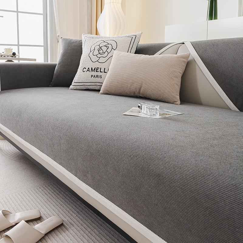 Vanntett Urinsikker Sofapute, Universell for Alle Årstider, Sklisikker, Avansert Følelse, Ensfarvet Fransk Nytt Sofatrekk Dekkstoff