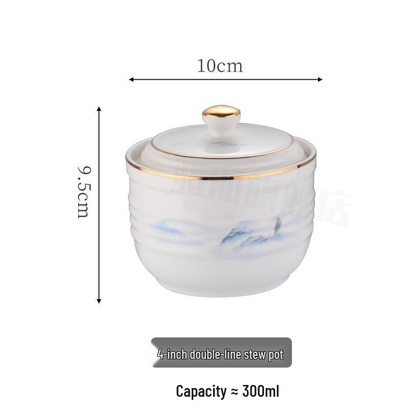 

Buddha Jumps Over the Wall Ceramic Double-Boiler: Single-Serve Stew Pot with Lid for Bird s Nest Dessert and Soup