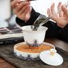 Chinese Exquisite White Porcelain Gaiwan Pot Bearing Handmade Ceramic Tea Tureen Teacup Household Tea Bowl Portable Teaware