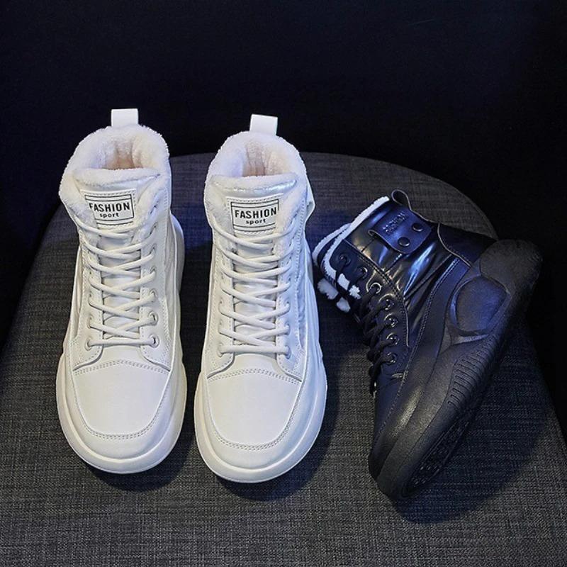 Hohe Schneestiefel für Damen Winter neuer Stil kältebeständig warm lässig einfach bequem vielseitig Baumwollschuhe