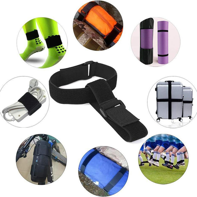 1pair Bike Leg Strap Elastic Velcro Cycling Trouser Straps for Men Women Self-Adhesive Hook and Adjustable Loop Straps for Pants