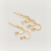 20pcs/lot 14K/18K Gold Plated Brass Earring Hook Clasps Pendant Charms Ear Wire Fitting DIY Jewellery Making Accessories