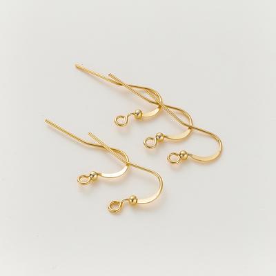 20pcs/lot 14K/18K Gold Plated Brass Earring Hook Clasps Pendant Charms Ear Wire Fitting DIY Jewellery Making Accessories