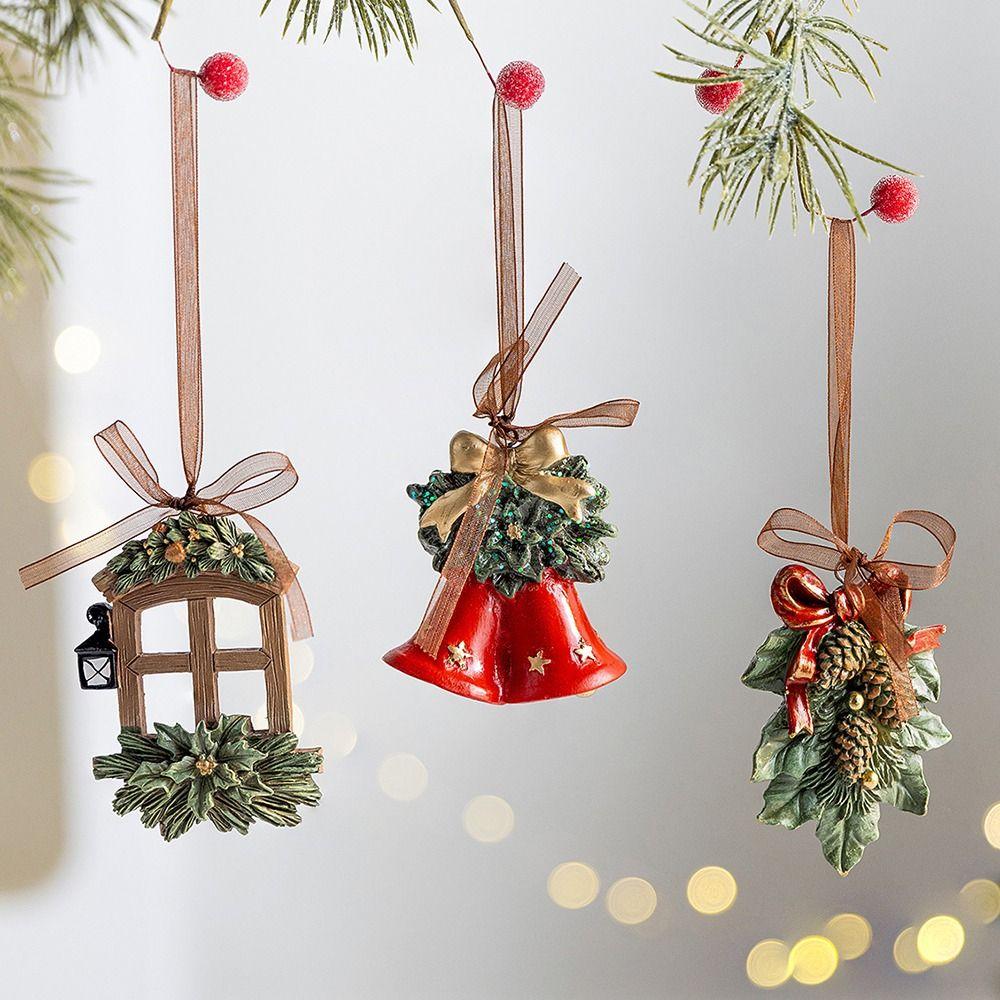 Painted Christmas Tree Decoration Pendant DIY Christmas Hanging Ornament Xmas Party Supplies