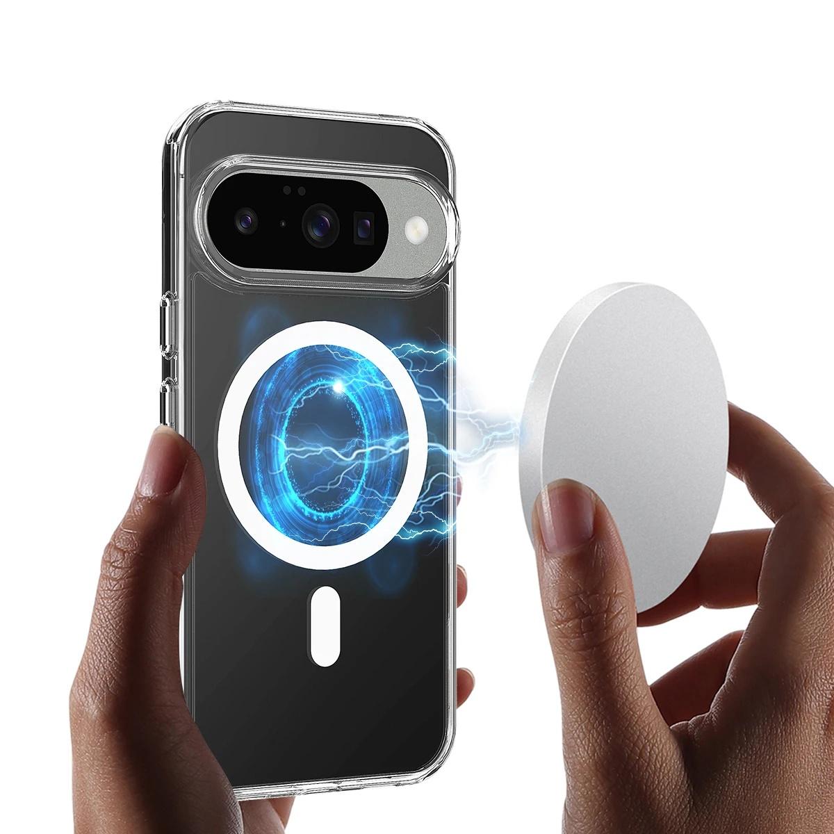 

New Strong Magnetic Wireless Charging Case For Google Pixel 10 9 Pro XL 6 7 8 9 Pro 9A 7A 8A 6A Clear Shockproof Back Cover Acrylic&Google Pixel 8 Pro