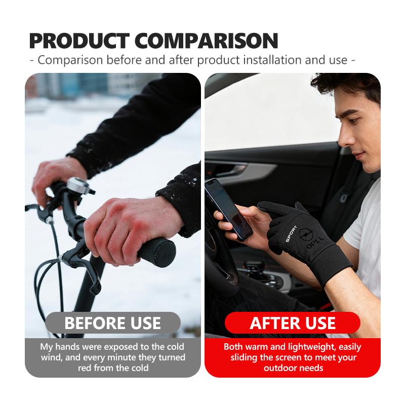 Winter Thermal Touchscreen Gloves Waterproof Anti Slip Outdoor Riding Accessories For Opel Insignia Astra G J F K Vectra C H