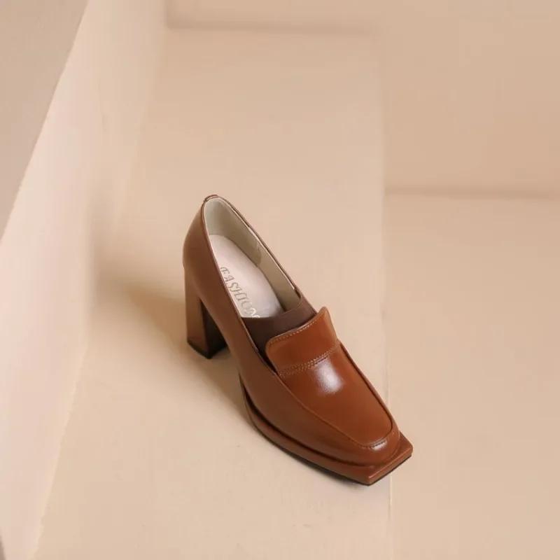 Fashion 2024 Woman High Heels Loafers Spring Autumn Elegant Ankle Strap Thick Heels Party Shoes Wedding Shoe Woman Pumps Gifts