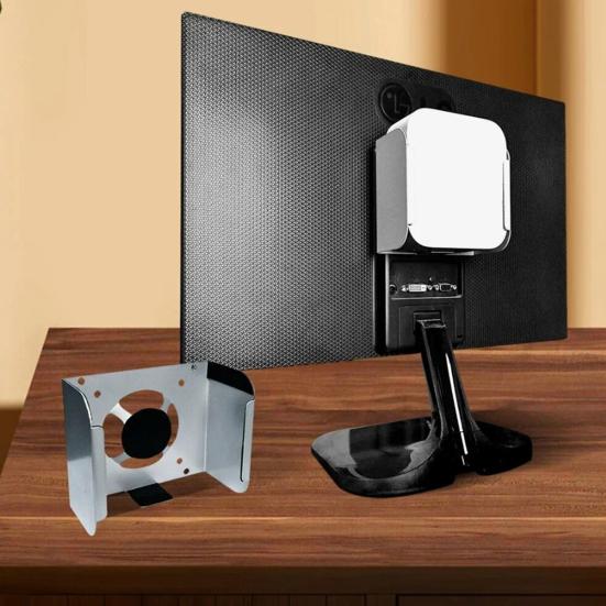 Mini 4 Bracket Wall Mount under Desk Mini 4 Holder with Anti-Slip Padding Behind The Monitor Holder for Mac Mini4