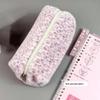 Leopard Print Pencil Case Fuzzy Plush Large Capacity Multifunctional Stationery Organizer for School Girls Boys