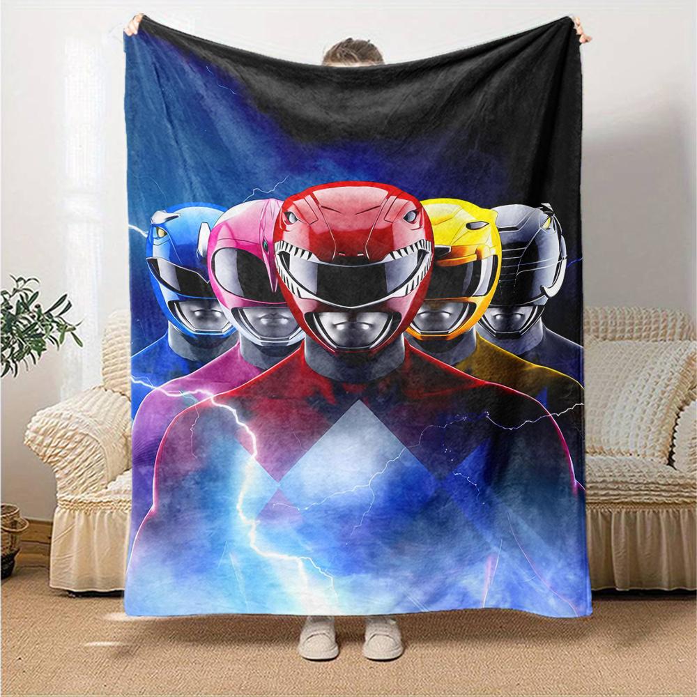 1pc Mighty Morphin Power Rangers2 Blanket, Gift, for Men and Women, Soft Blanket, Good for Sofa Bed Couch Travel, Lightweight Flannel Blanket