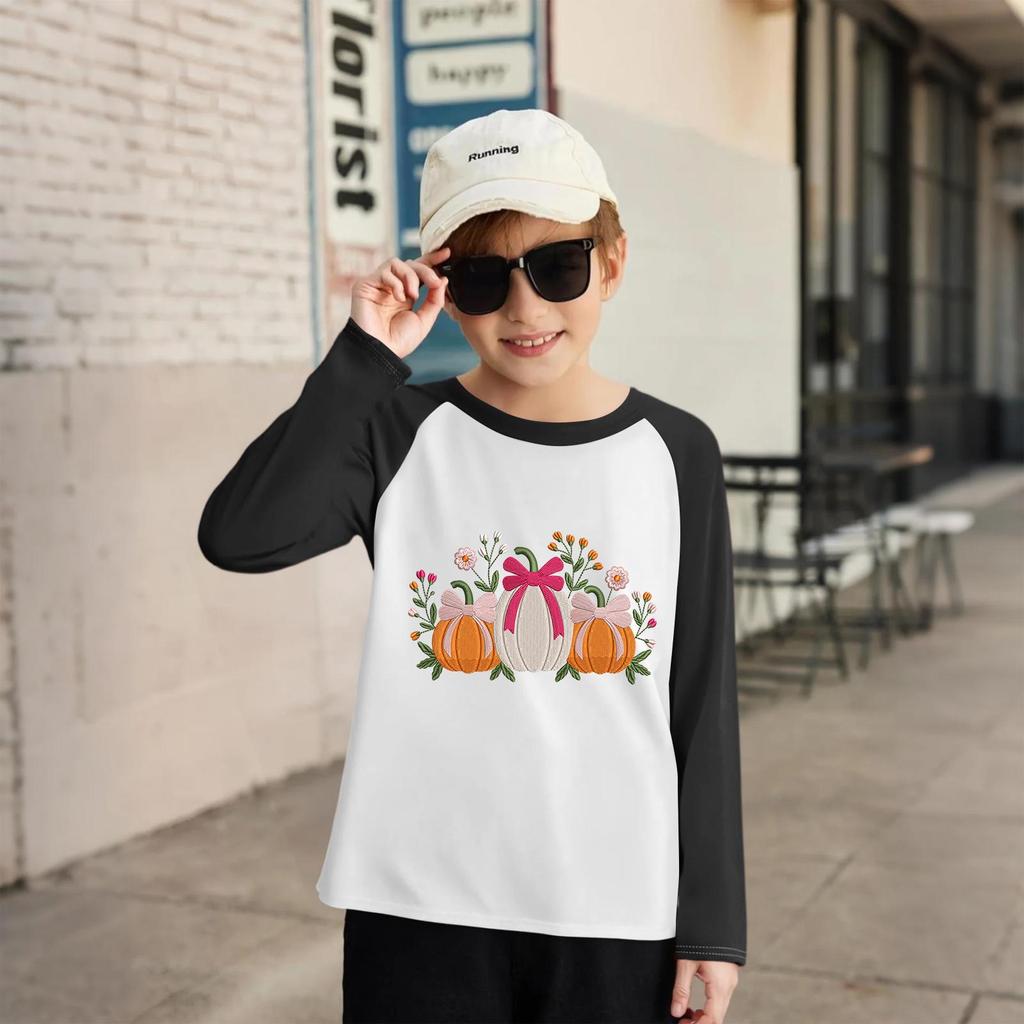 Kids' Fashionable Comfortable Christmas Print Neck Pullover Long Sleeve Top