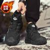 Casual sports shoes cotton shoes winter high-top velvet warm rotating buckle outdoor tooling shoes new trendy men's shoes
