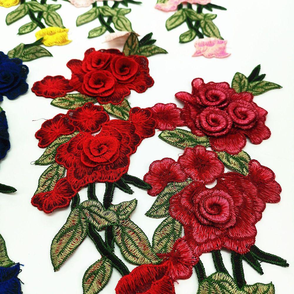 Polyester DIY Embroidered Jeans Decor Applique 3D Flower Patch