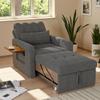 Small 3-in-1 sofa bed: foldable sofa bed with a bed function, single-seat sofa bed with an adjustable backrest, armchair bed with a ta