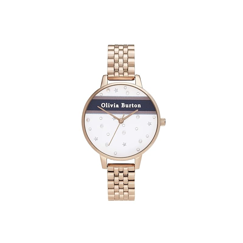 

Authorized distributor [OLIVIA BURTON] olivia burton clock watch ladies OB16VS06 Vaasti pink & navy stripe rose gold bracelet 34mm