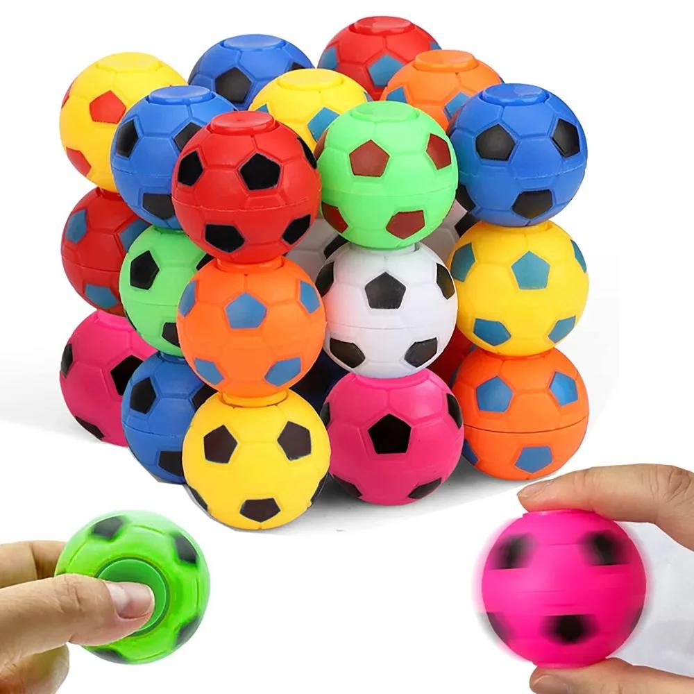 10 PCS Mini Fidget Spinner Soccer Balls Sensory Finger Stress Relief Toys Kids Party Favors Goodie Bag Stuffers Birthday Gifts
