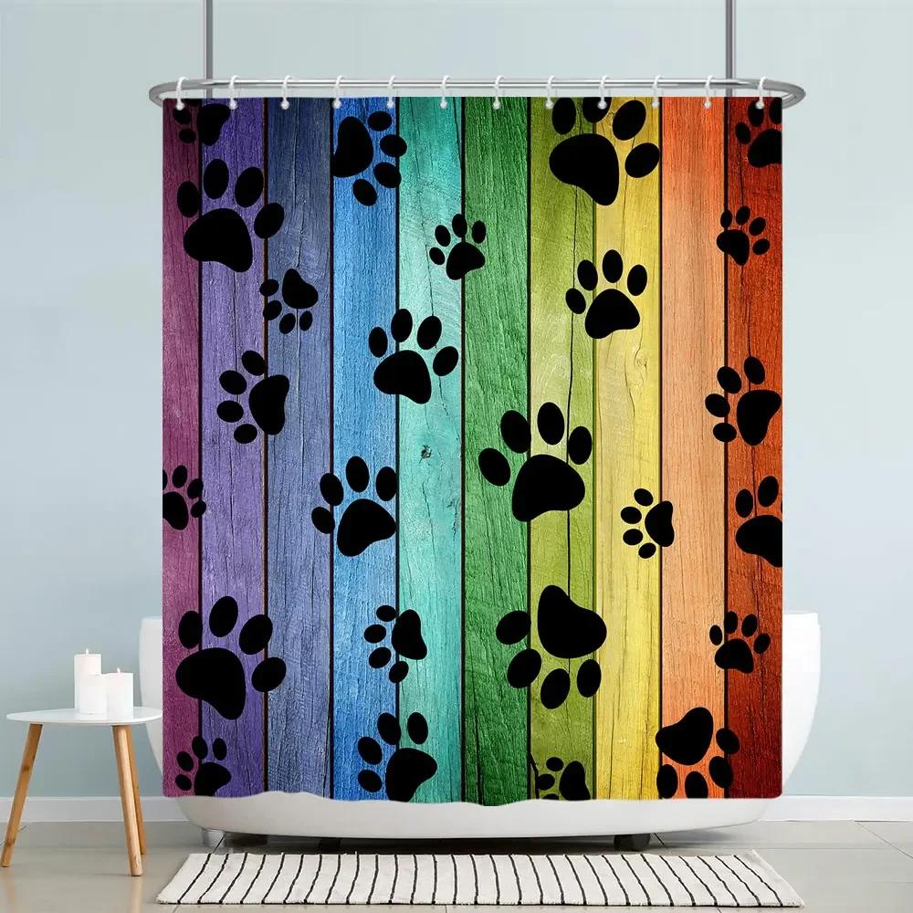 Kids Cartoon Animal Shower Curtain Funny Letters Blue Watercolour Fish Polyester Fabric Washable Shower Curtains Bathroom Deco