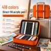 418-Color Acrylic Marker Set: Professional Grade, Soft Bristle Pens for Students and Artists In a Compact Suitcase.