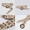 Ethnic Style Waist Belt Handmade Woven Fabric With Wooden Closure For Womens Daily Fashion