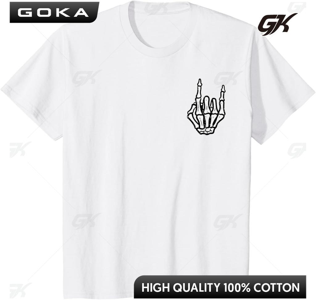 Punk Rock Skeleton Cool Rocker Halloween Men Women Printed Graphic TShirt Fashion Street Funny Round Short Sleeved Tops