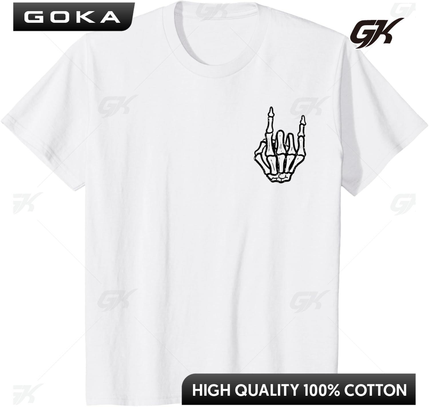 Punk Rock Skeleton Cool Rocker Halloween Men Women Printed Graphic TShirt Fashion Street Funny Round Short Sleeved Tops S