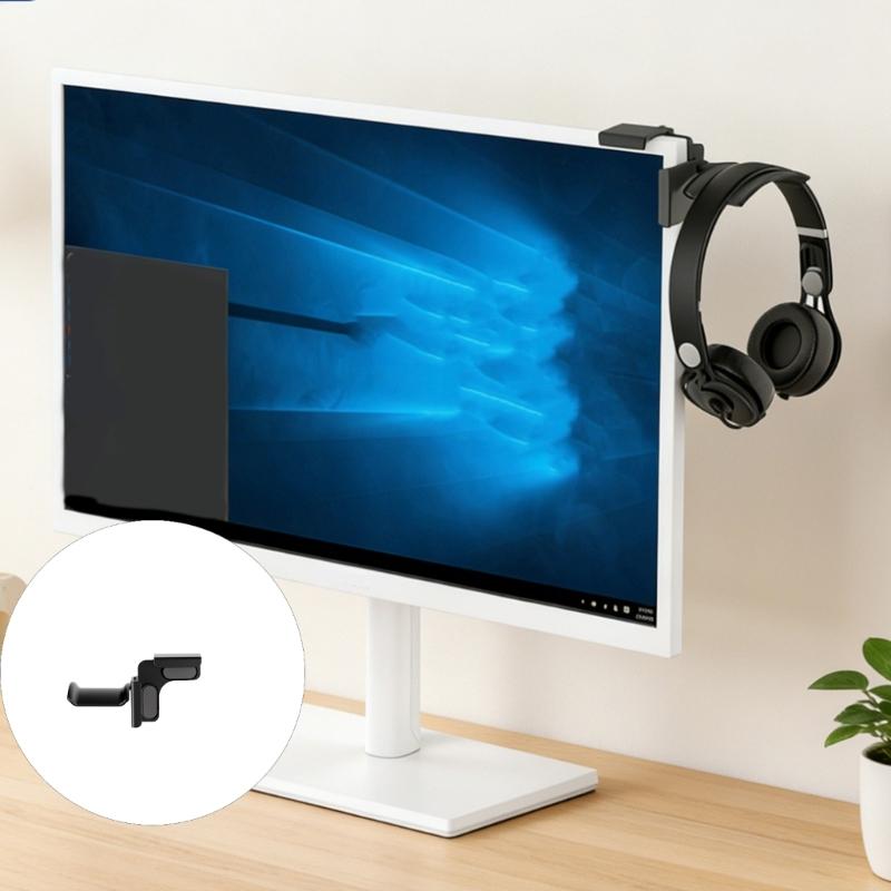 Monitor Headphone Stand Plastic Adjustable Clamp Saving Space PC Screen Headset Holder Earphone Hanger for Gaming
