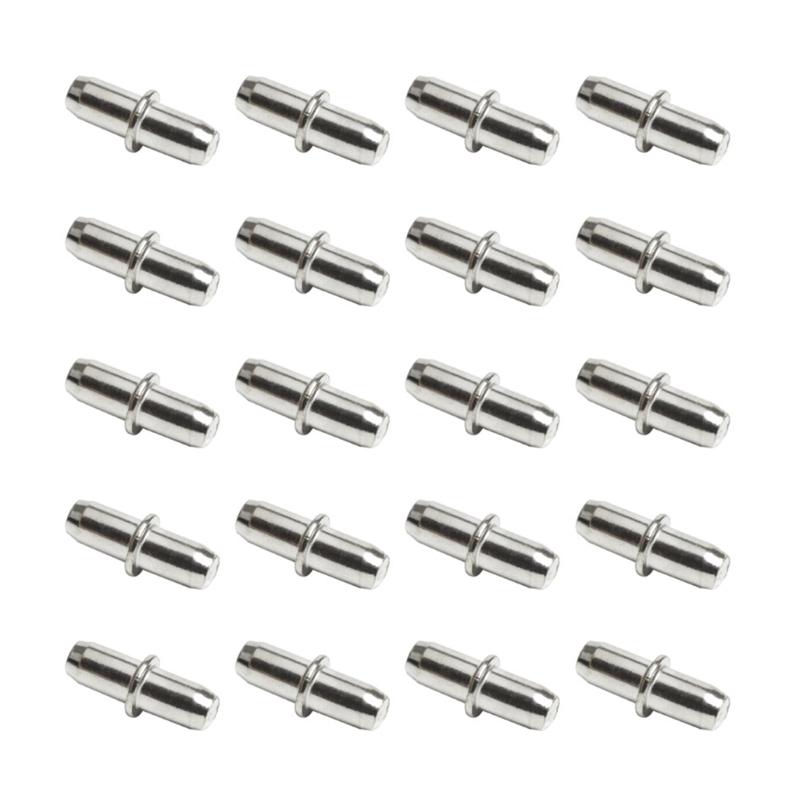 20Pcs Metal Cabinet Wardrobe Shelf Support Pins Studs Pegs Bookcases Shelves Seperator Storage Brackets Metal Pin M4YD