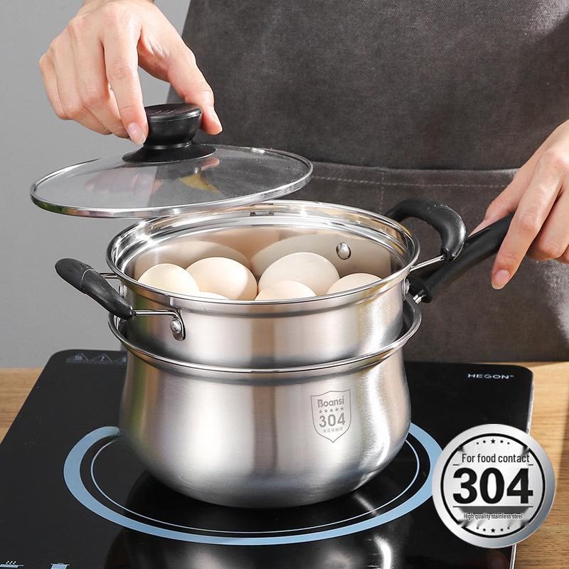 ZISIZ 304 Stainless Steel Steamer Soup Pot