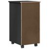 Mobile Storage Cabinet In Black 34 X 39 X 65.5 Cm Solid Pine Wood