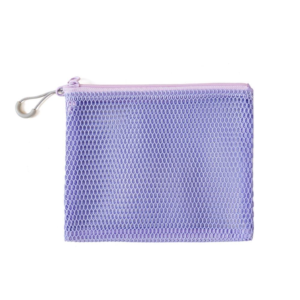 Visible Makeup Zipper Pouch Wear-proof Portable Coin Purse Colorful Mesh Storage Bag  Travel Use