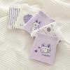 Japanese-Style Cute Purple Cartoon Rabbit Ribbed Cotton Mid-Waist Underwear for Women