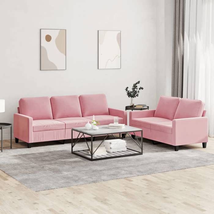VidaXL Ensemble de Canapés avec Coussins 2 pcs, Canapés avec Accoudoirs, Ensemble de Meubles, Mobilier de Salon, Moderne, 3201519