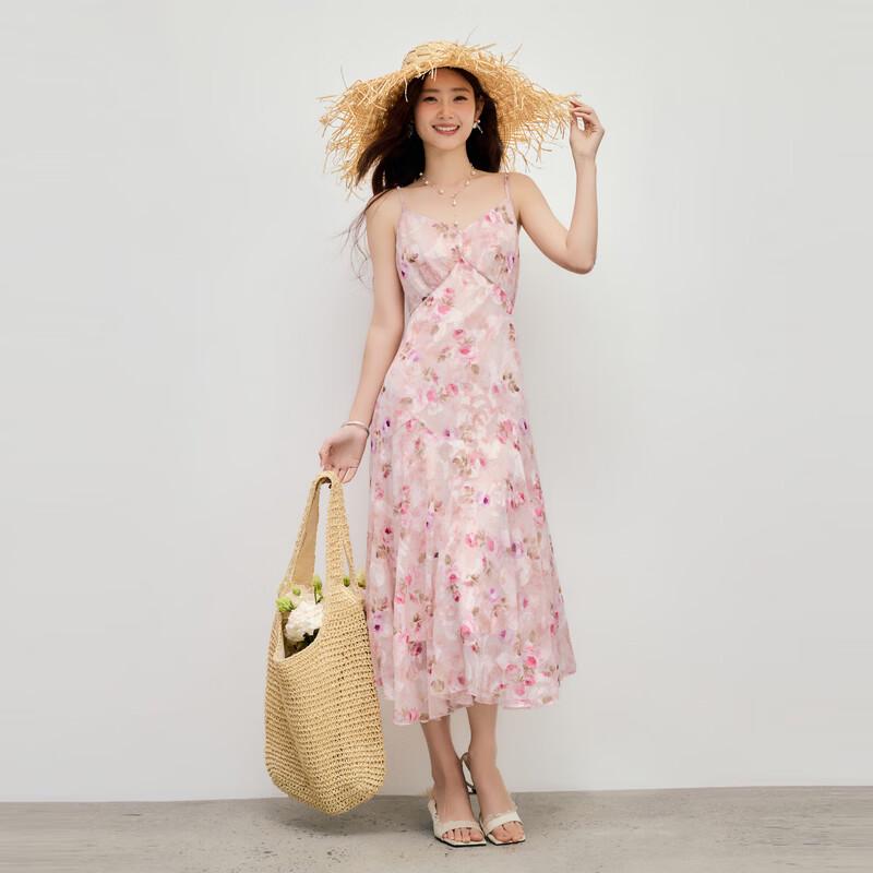 Qiusui Yiren Summer Floral Strappy A-Line Dress