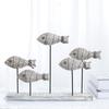 Colored Solid Wood Fishes Sea Wooden Crafts for Kindergarten Decor Mediterranean Style Ocean Series Carved Fish Home Decor