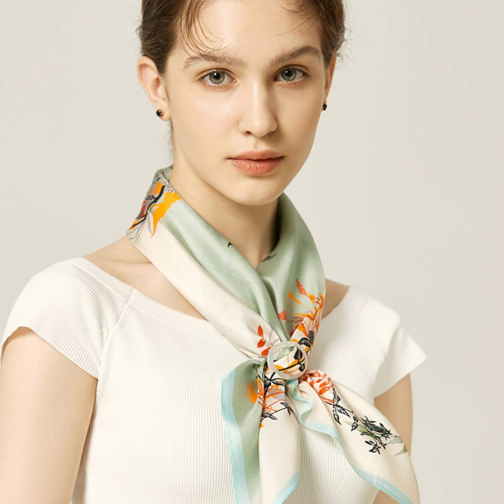 Silk 5A grade 12 momme silk 63 x 63 floral UV UV Day [SIL-VENDER] scarf, 100% silk, stole, hand-rolled finish, scarf, approx. cm, square, silk, gift,