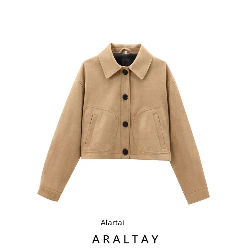 Araltay New Arrival Fashion Style Women's Clothing Fashion All-Match Minimalist Pure Leather Short Jacket 4720200