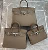 Large-capacity Litchi Pattern Togo Gold and Silver Diamond Genuine Leather Top-grain Cowhide Fashionable and Versatile Single-shoulder Handbag