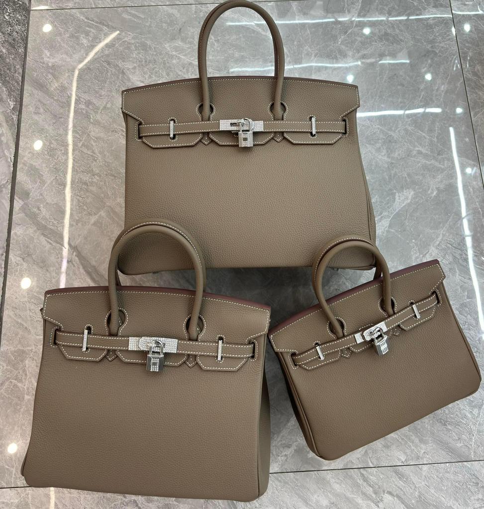 Large-capacity Litchi Pattern Togo Gold and Silver Diamond Genuine Leather Top-grain Cowhide Fashionable and Versatile Single-shoulder Handbag