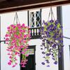Outdoor Artificial Flowers Artificial Plants Outdoor 4Piece Petunias Silk Bouquet Weatherproof Fade-Proof For Balcony Garden