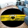 AEK Athens F.C Round Area Rug,Carpet Rug for Living Room Bedroom Sofa Playroom Decor,Non-slip Floor Mat