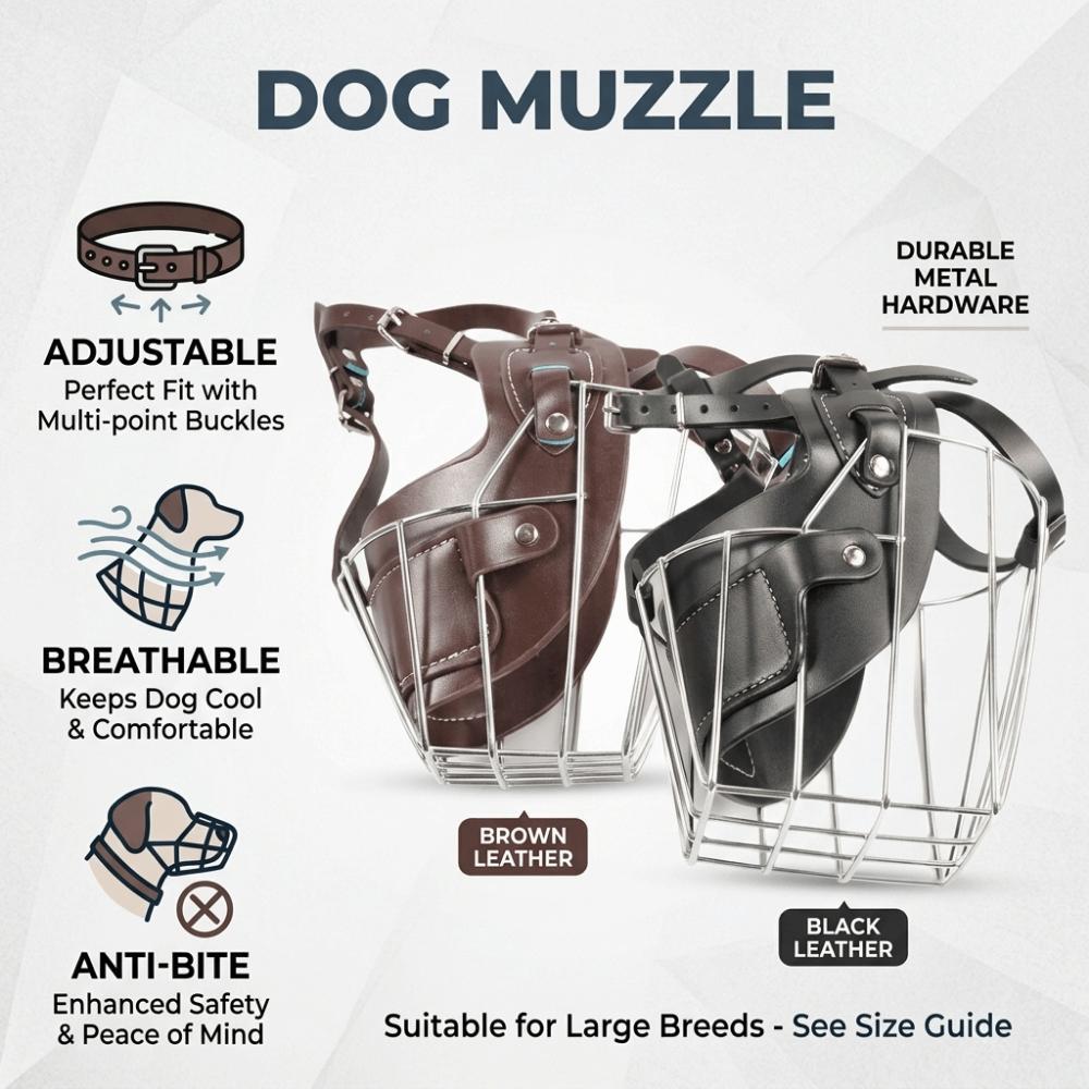 Adjustable Dog Muzzle Breathable Anti-Barking Dog Mouth Cover Anti-Indiscriminate Eating Anti-Bite Basket Muzzle Pet Protection