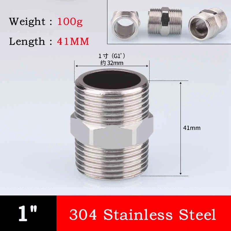 10pc 304 Stainless Steel Hexagonal Outer Wire Double Headed Straight Through Coupling Threaded Pipe Male Thread Hex Nipple Union