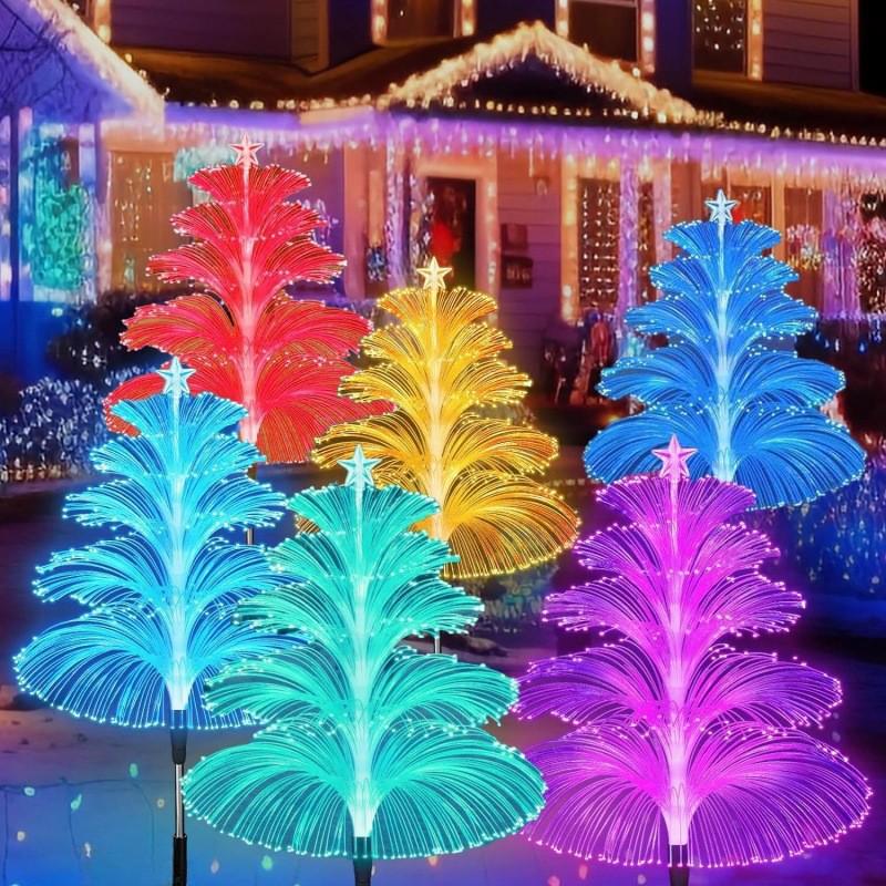 Solar LED Fiber Optic Jellyfish Snowman Garden Light