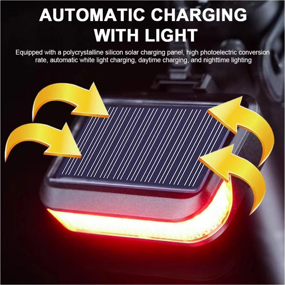6 Gears LED Cycling Lamp Waterproof Solar Bicycle Rear Light  Mountain Road Bike