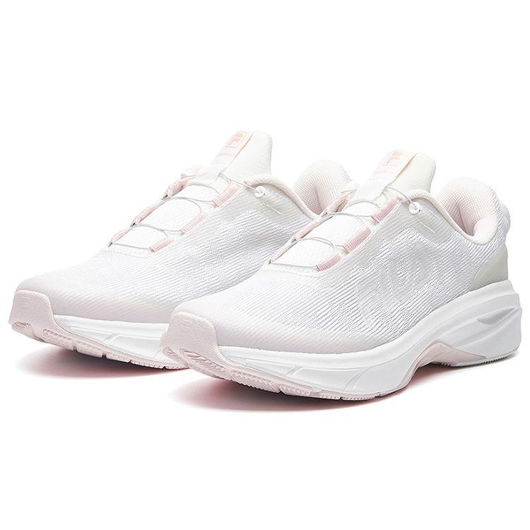 FILA Athletics Simple Sports Fabric Low-Top Marathon Running Shoes Women sneaker White Pink A12W032215FBB