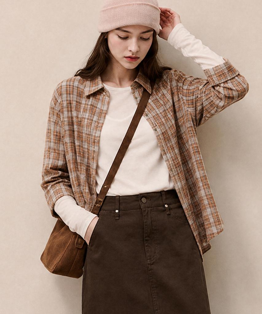 LUSIDA Ellie Vintage Check Shirt_2 Colors